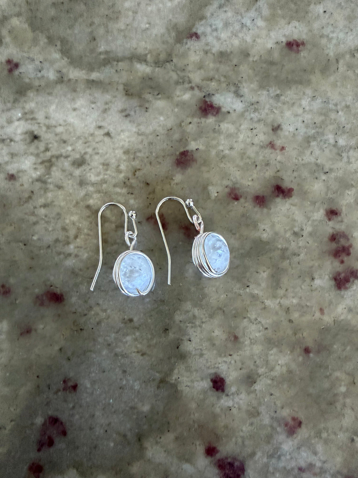 Ocean Whisper Blue Glass Earrings, Minimalist Silver Earrings, Ocean Inspired Jewelry, Handmade Everyday Earrings, Wearable Art