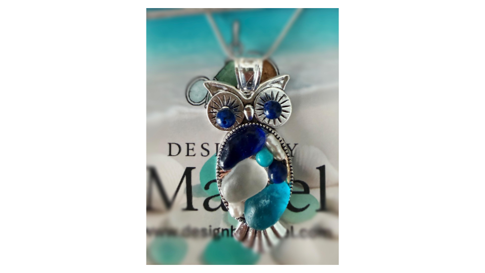 Owl Sea Glass Mosaic