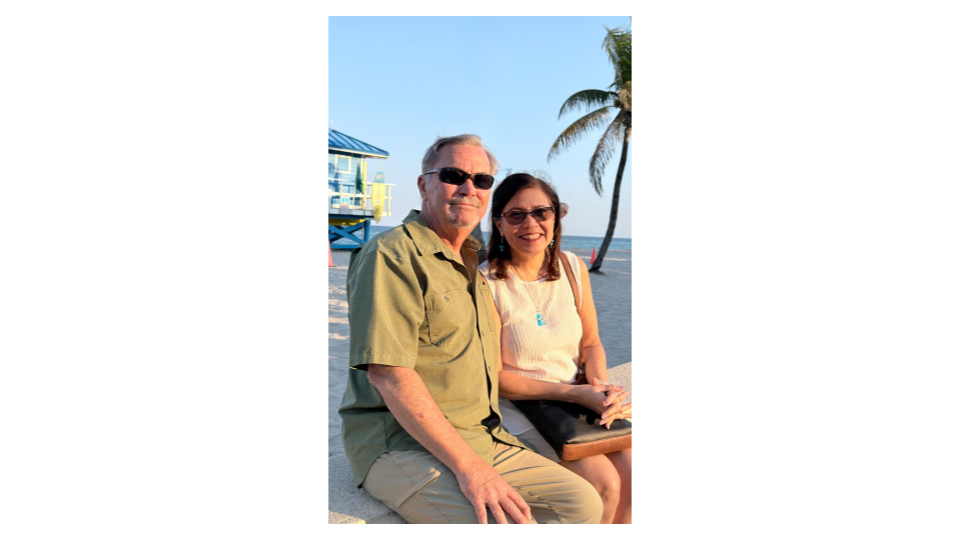 Mariel and husband at the beach in Fort Lauderdale