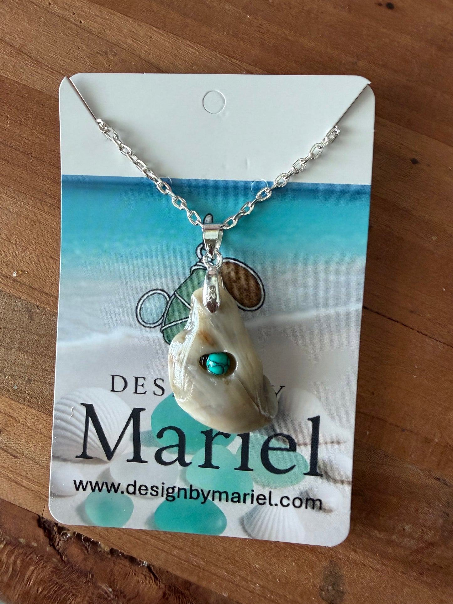 Shell & Turquoise Pendant Necklace