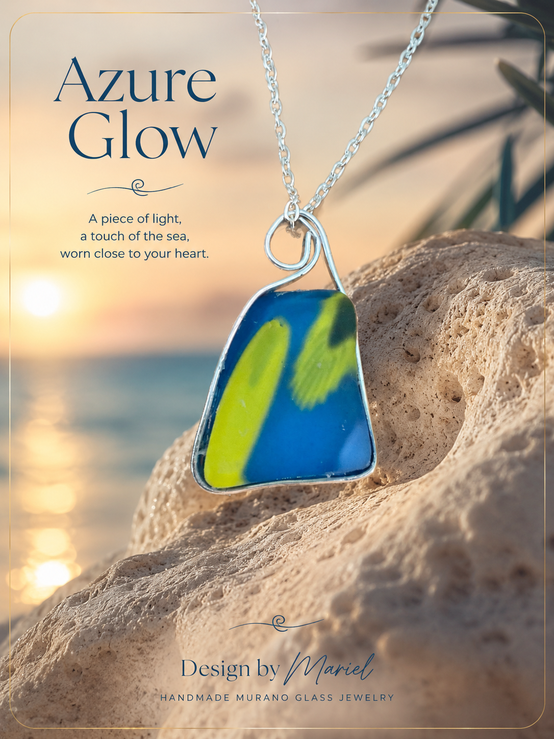 Azure Glow - Handmade Murano Glass Necklace