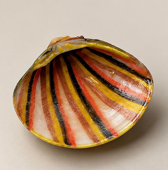 Hand Painted Shell Statement Necklace, Colorful Coastal Jewelry, Artisan Pendant