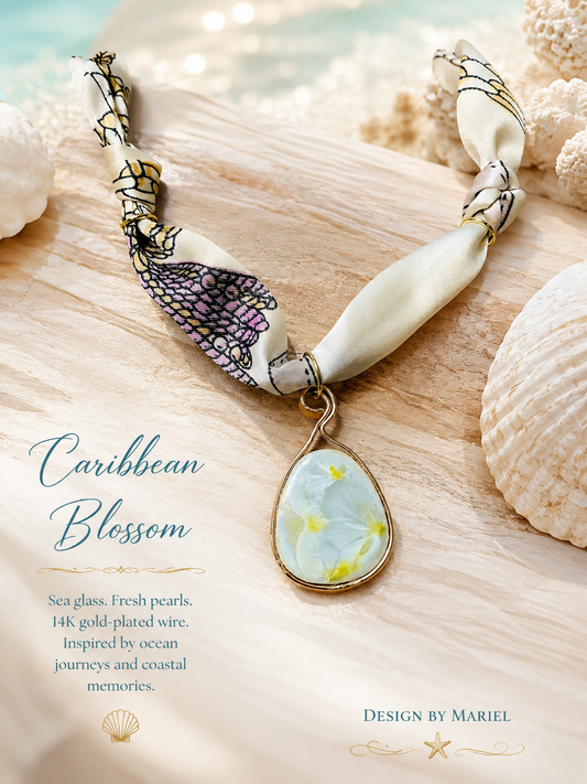 Blush Meadows -Flower Rose Gold Pendant, One-of-a-Kind Botanical Artisan Necklace