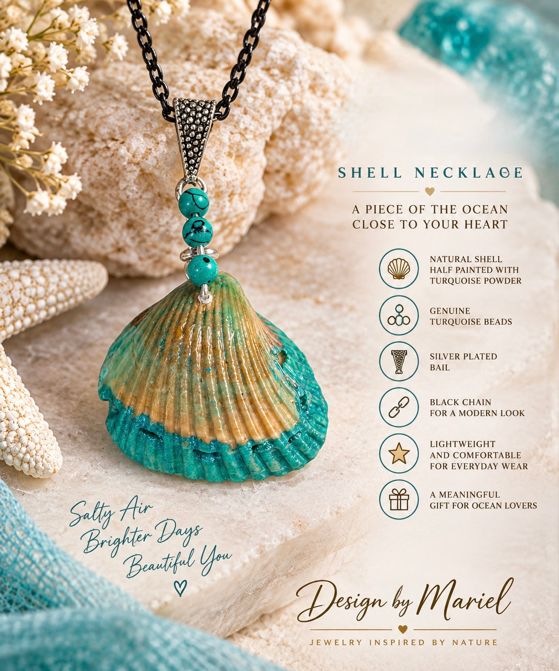 Ocean Breeze Turquoise Shell Necklace