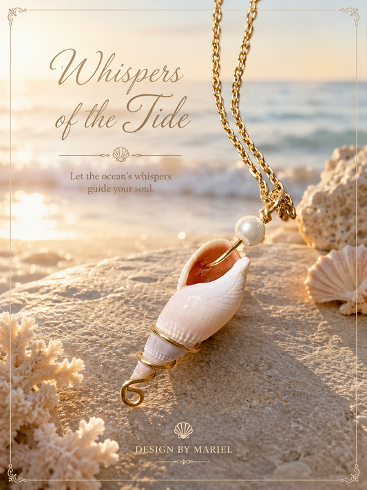 Handmade Natural Shell Necklace | Pendant with Pearl | Beach Jewelry | Ocean-Inspired Necklace | Coastal Gift | Design by Mariel