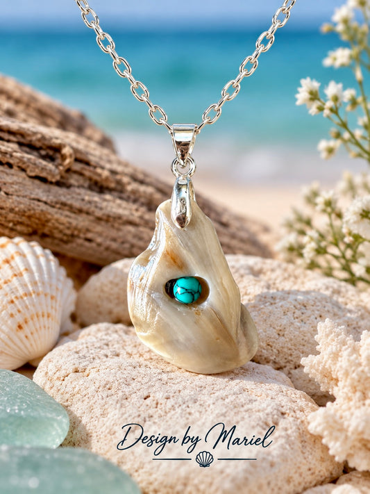 Shell & Turquoise Pendant Necklace