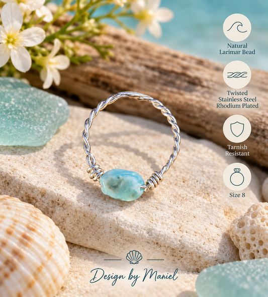 Larimar Sea Breeze Ring