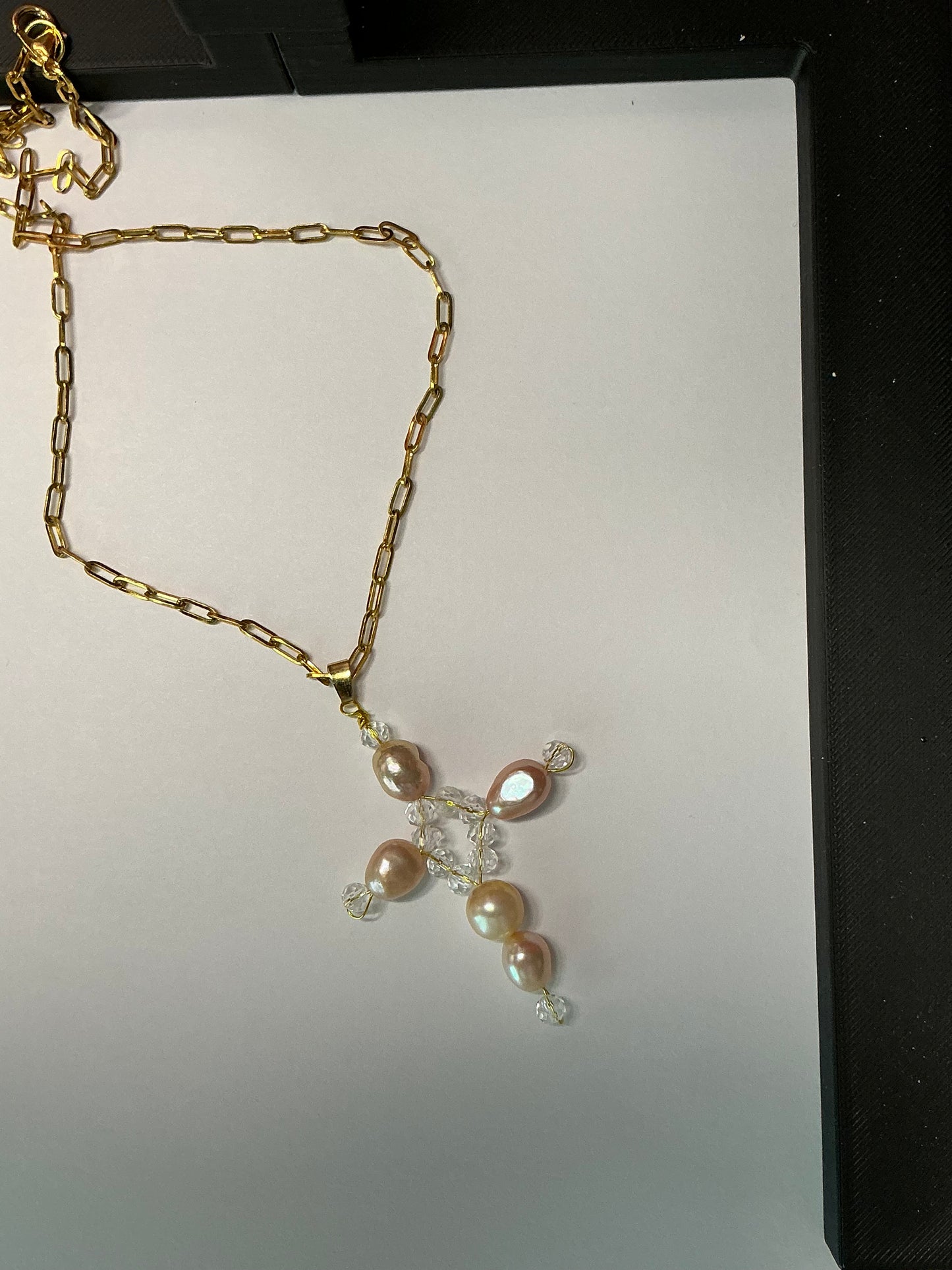 Freshwater Pearl Cross Necklace