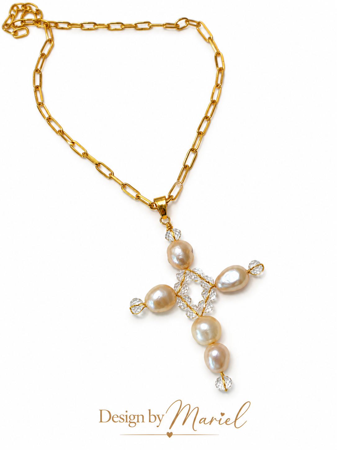 Freshwater Pearl Cross Necklace
