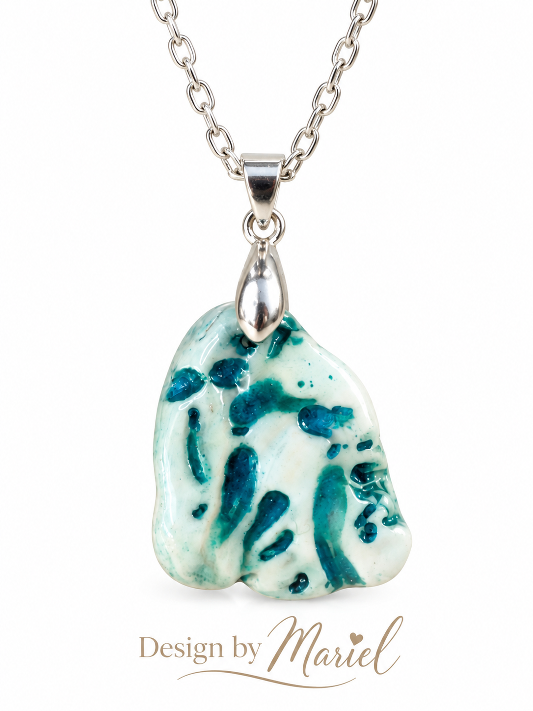 Gulf Coast Shell Necklace with Turquoise Inlay, Handmade Beach Jewelry, Sea Shell Pendant, Coastal Jewelry