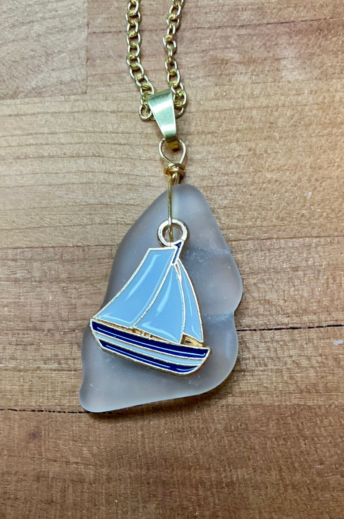 Coastal Charm Sea Glass Necklace - Nautical Handcrafted Jewelry
