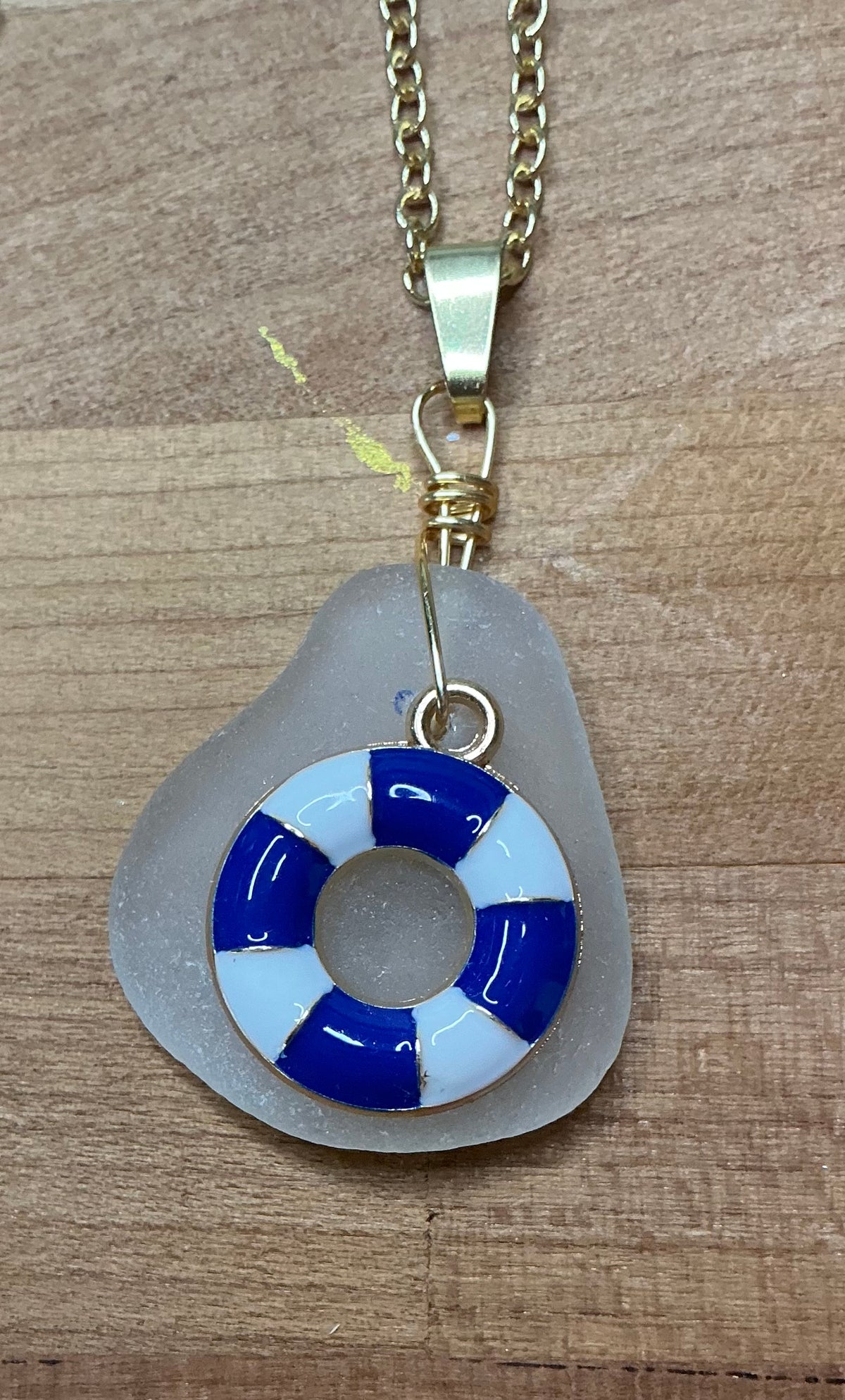 Coastal Charm Sea Glass Necklace - Nautical Handcrafted Jewelry