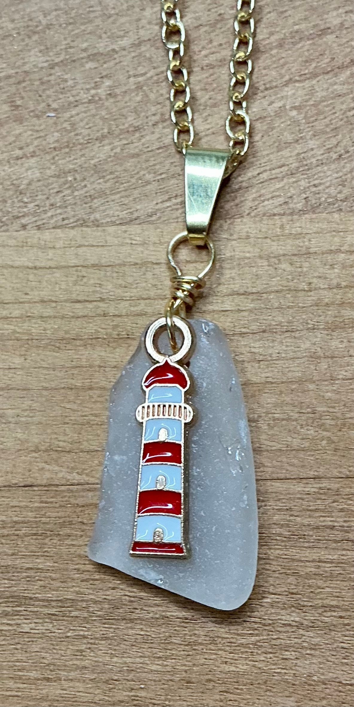Coastal Charm Sea Glass Necklace - Nautical Handcrafted Jewelry