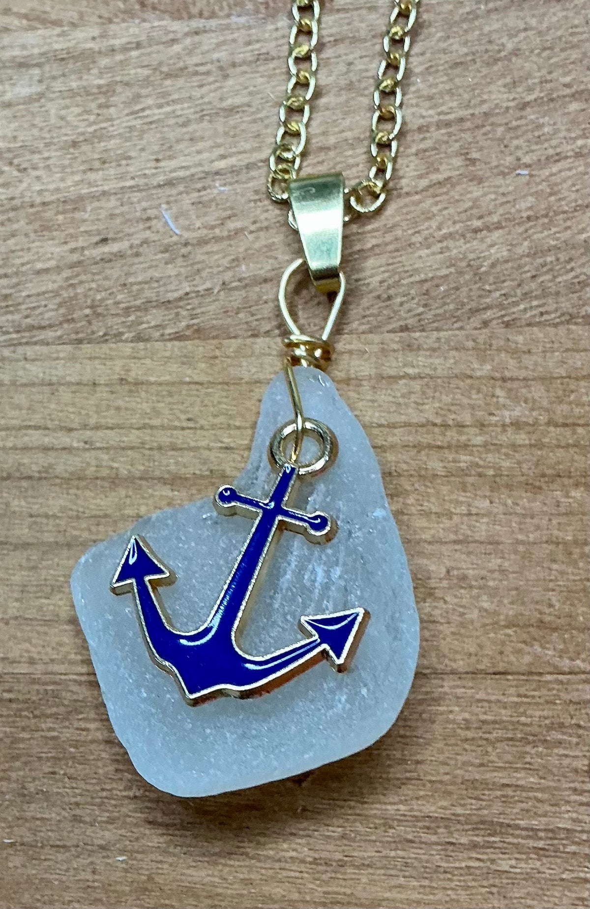 Coastal Charm Sea Glass Necklace - Nautical Handcrafted Jewelry