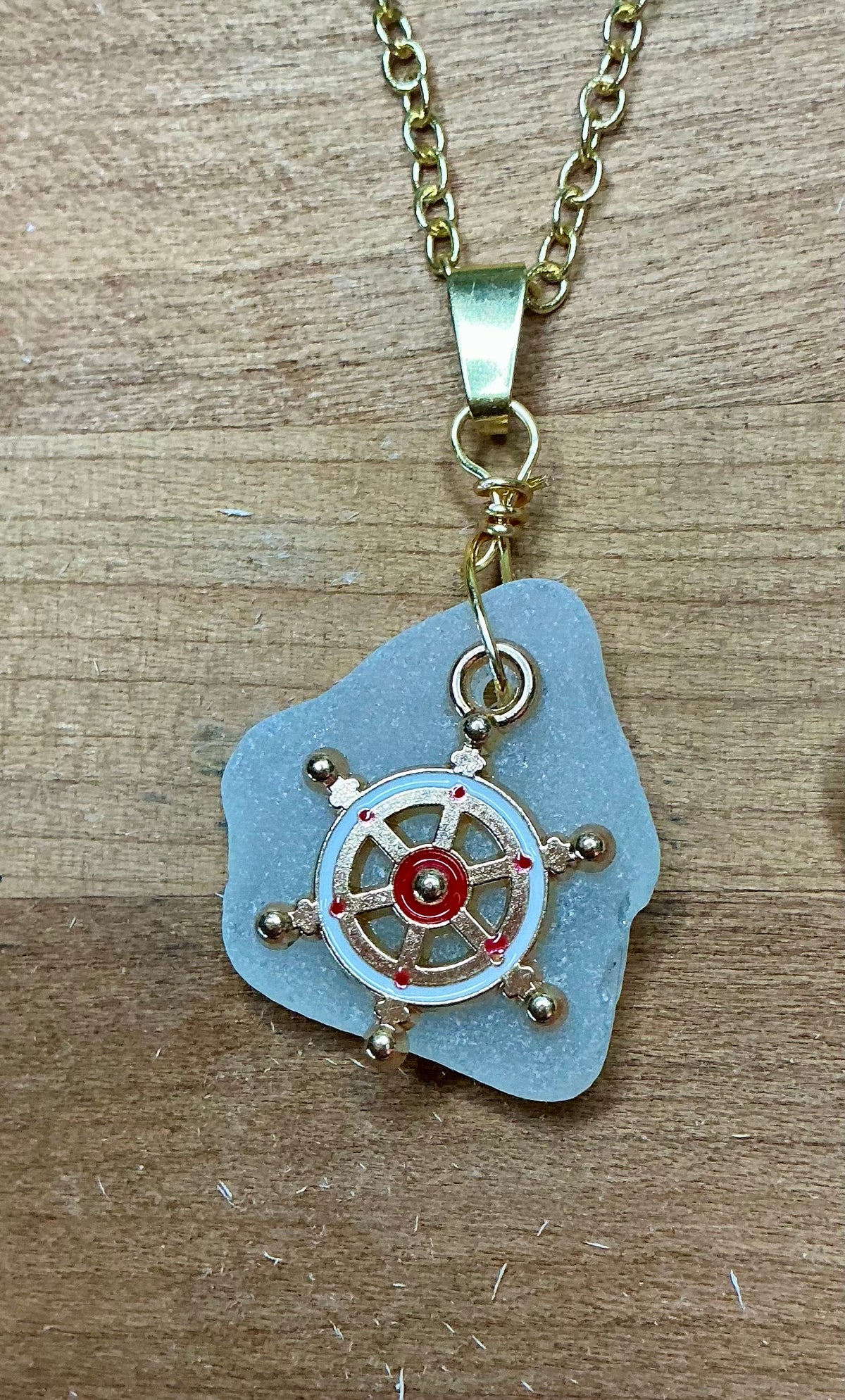 Coastal Charm Sea Glass Necklace - Nautical Handcrafted Jewelry