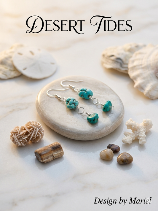 Desert Tides Tuquoise Silver Earrings