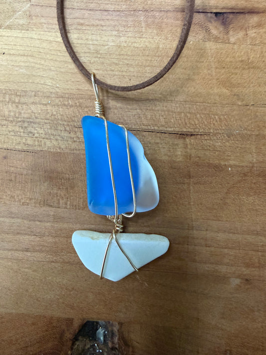 Sail Away Sea Glass Sailboat Necklace | Recycled Ocean Glass Pendant