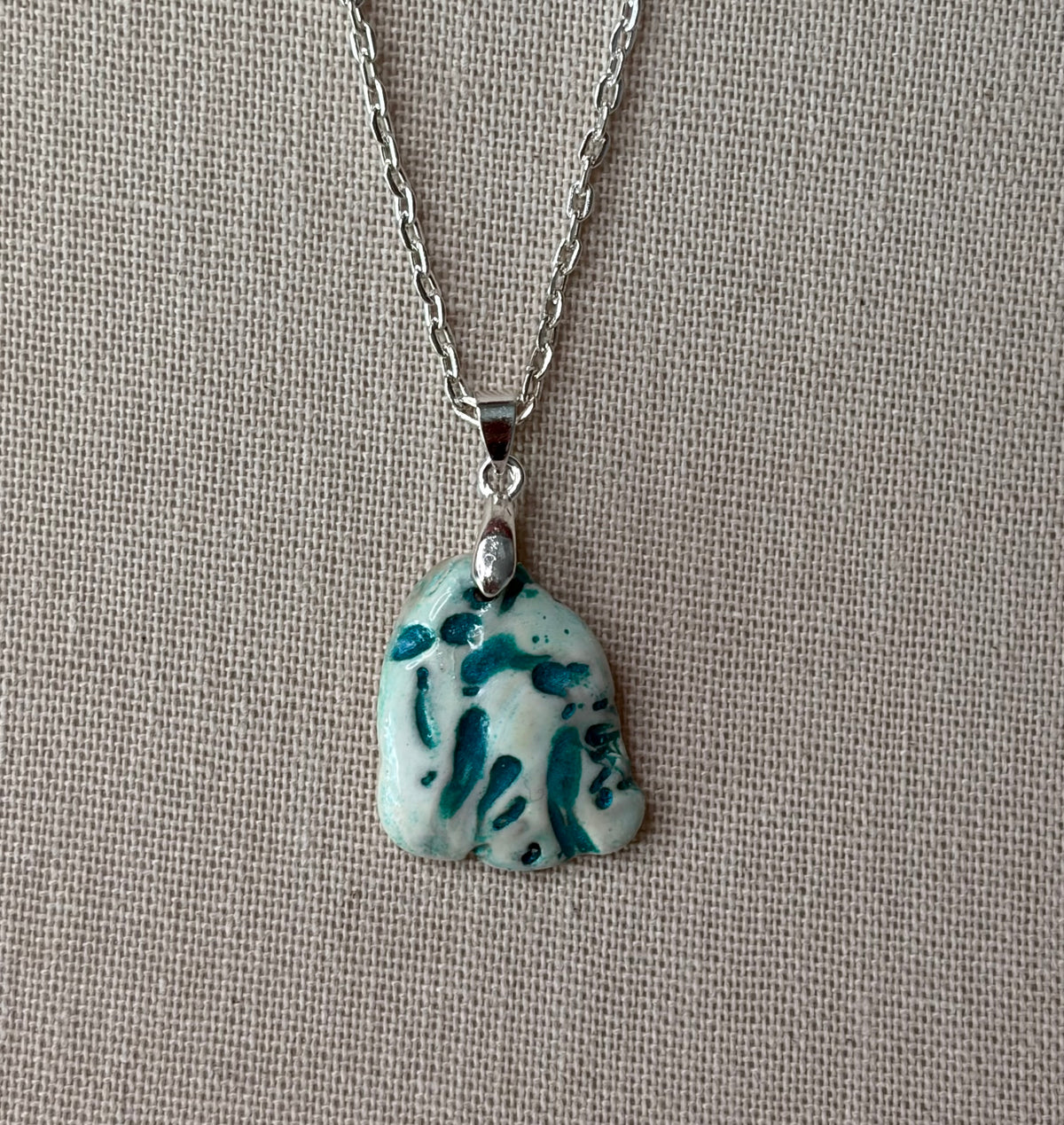 Gulf Coast Shell Necklace with Turquoise Inlay, Handmade Beach Jewelry, Sea Shell Pendant, Coastal Jewelry